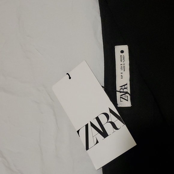 Zara Black High Waited Side Lace Slit Midi Skirt - Picture 3 of 5